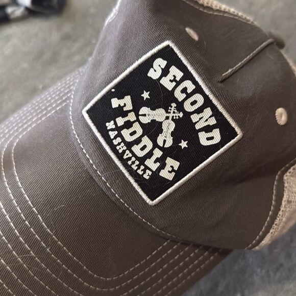 Gray Cap SECOND FIDDLE - Nashville White and Gray Adjustable Hat - Picture 3 of 4